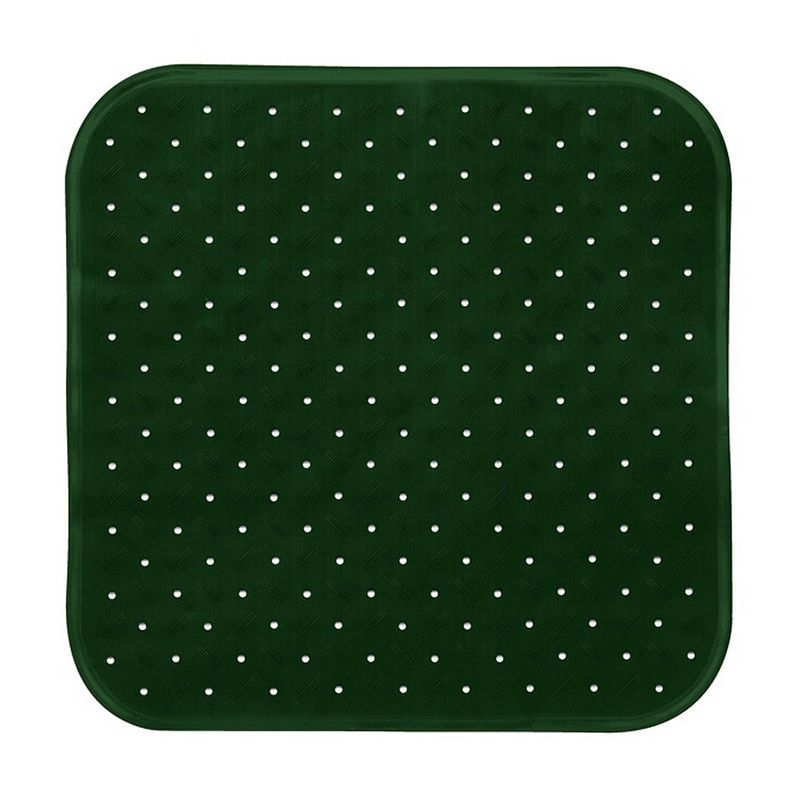 Foto van Msv douche/bad anti-slip mat badkamer - rubber - groen - 54 x 54 cm - badmatjes