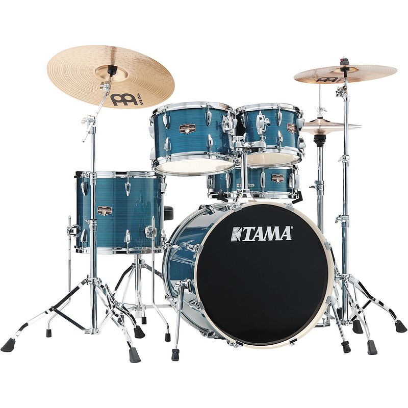 Foto van Tama ip58h6w-hlb imperialstar 5-delige drumkit hairline blue