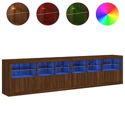 Foto van Vidaxl dressoir met led-verlichting 283x37x67 cm bruineikenkleurig