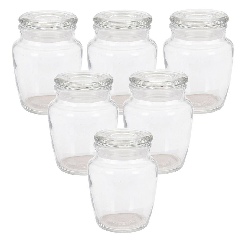 Foto van Kruidenpotjes/voorraadpotjes - 18x stuks - glas - transparant - 150 ml - voorraadpot