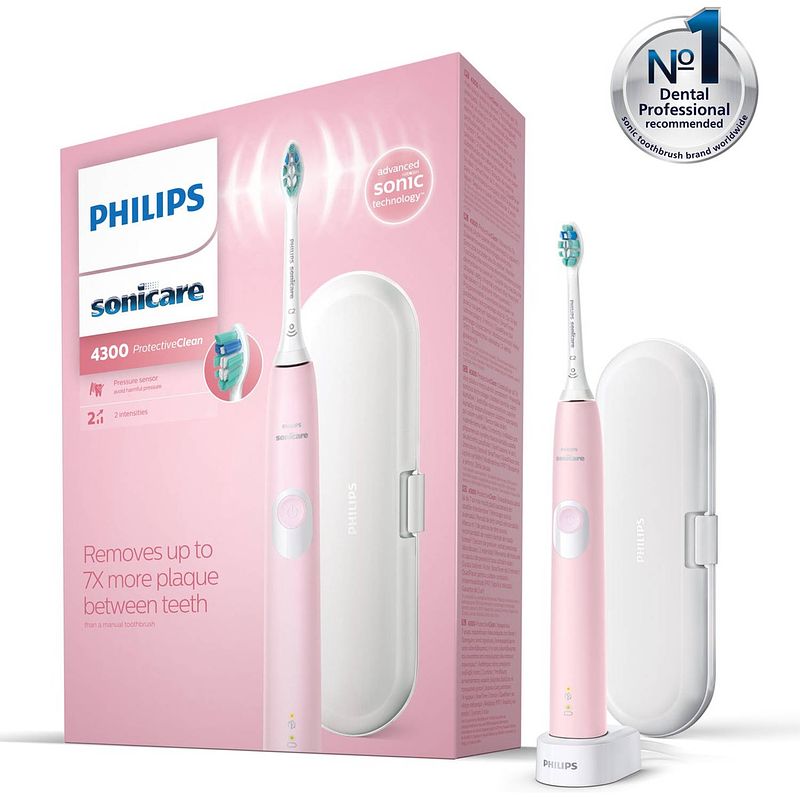 Foto van Philips protectiveclean 4300 series hx6806/03 - elektrische tandenborstel - roze