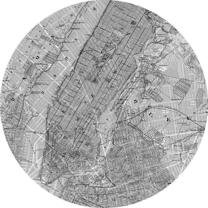 Foto van Komar map vlies zelfklevend fotobehang 125x125cm rond