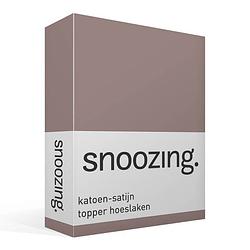 Foto van Snoozing - katoen-satijn - topper - hoeslaken - 90x200 - taupe