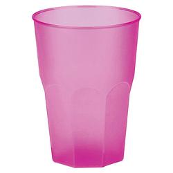 Foto van Santex drinkglazen frosted - fuchsia rozea - 6xa - 420 ml - onbreekbaar kunststof - cocktailglazen - drinkglazen