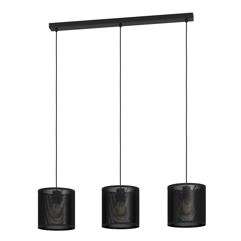 Foto van Eglo manby hanglamp - e27 - 90 cm - zwart - staal