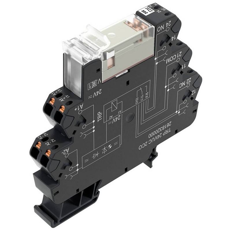 Foto van Weidmüller trp 24vuc 1co 16a koppelrelais 24 v dc/ac 16 a 1x wisselcontact 10 stuk(s)