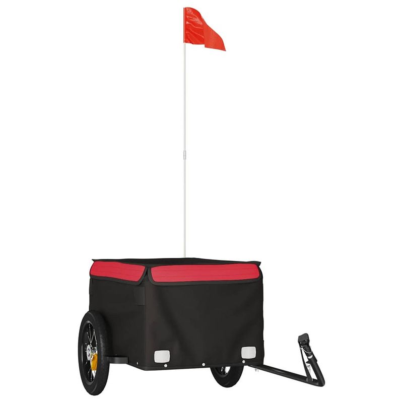 Foto van Vidaxl fietskar 30 kg ijzer zwart en rood