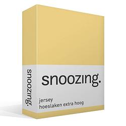 Foto van Snoozing - hoeslaken - extra hoog - jersey - 70x200 - geel