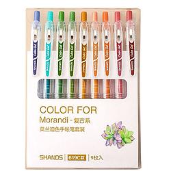 Foto van Set van 9 verschillende kleuren gelpennen - dark