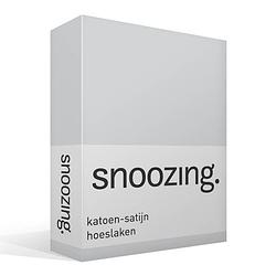 Foto van Snoozing - katoen-satijn - hoeslaken - 180x220 - grijs