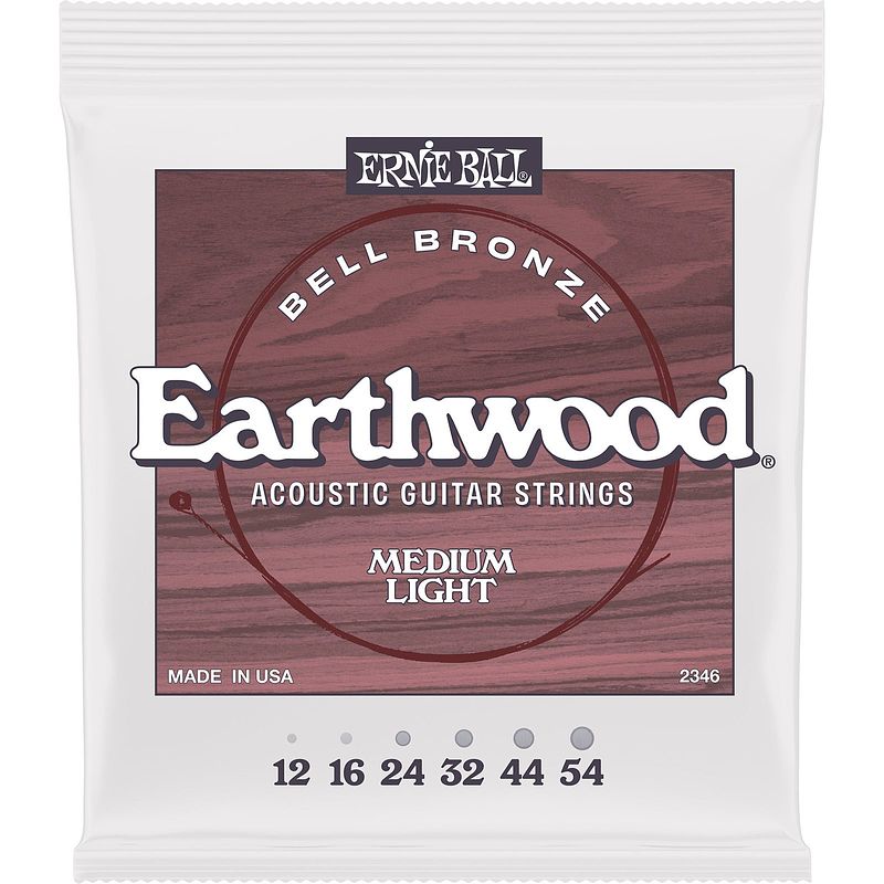 Foto van Ernie ball 2346 earthwood bell bronze medium light 12-54 snarenset voor westerngitaar