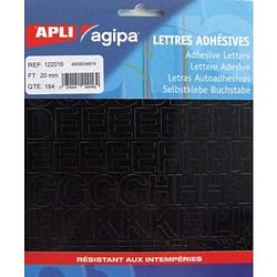 Foto van Agipa etiketten cijfers en letters letterhoogte 20 mm, 184 letters