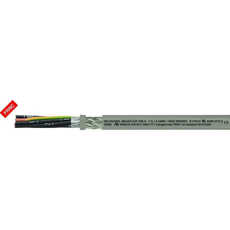 Foto van Helukabel megaflex® 500-c stuurstroomkabel 5 g 1.50 mm² grijs 13550-1000 1000 m