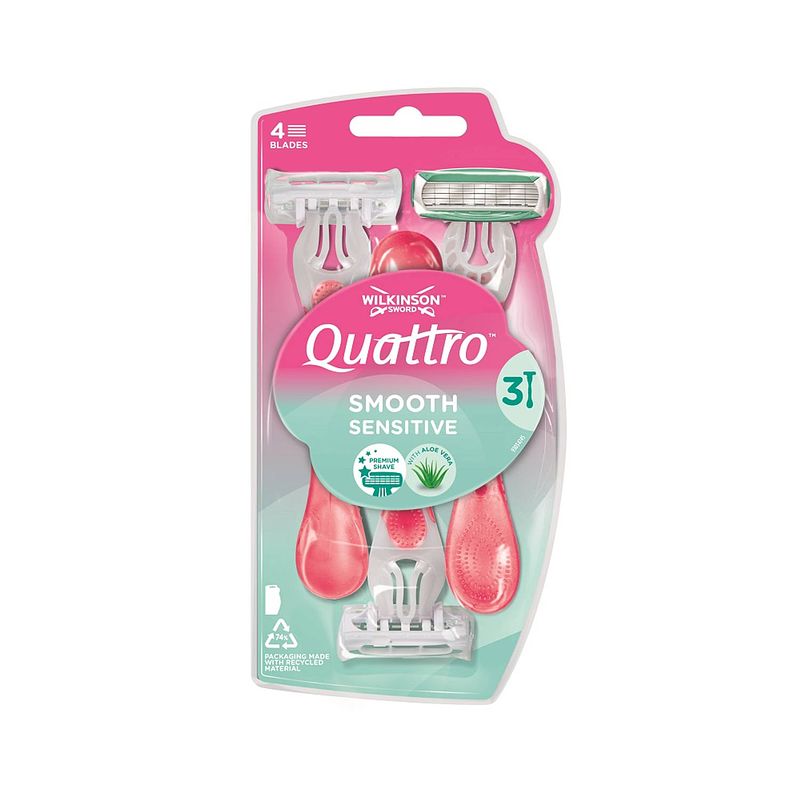 Foto van Quattro smooth sensitive wegwerpscheermesjes voor vrouwen 3st