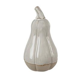 Foto van Clayre & eef decoratie pompoen 15 cm beige porselein beige