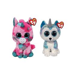 Foto van Ty - knuffel - beanie buddy - gumball unicorn & helena husky