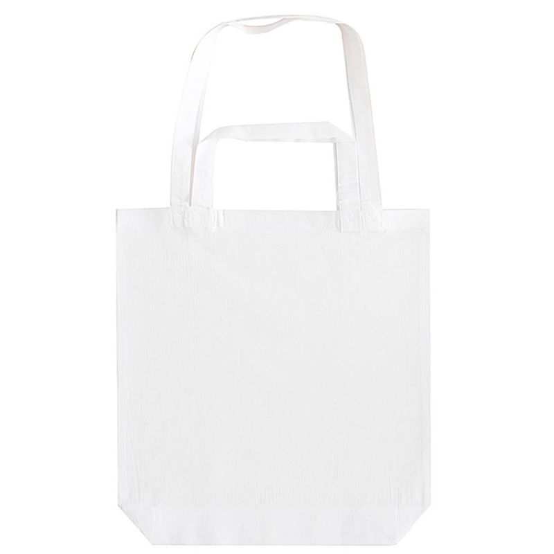 Foto van Witte canvas tas met dubbel hengsel 38 x 42 cm - shoppers