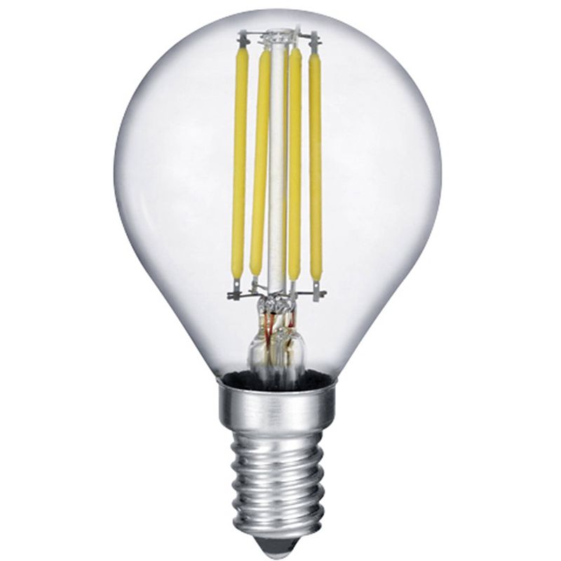 Foto van Led lamp - filament - trion topus - 4w - e14 fitting - warm wit 3000k - transparent helder - aluminium