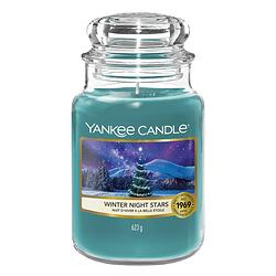 Foto van Yankee candle geurkaars medium winter night stars - 13 cm / ø 11 cm