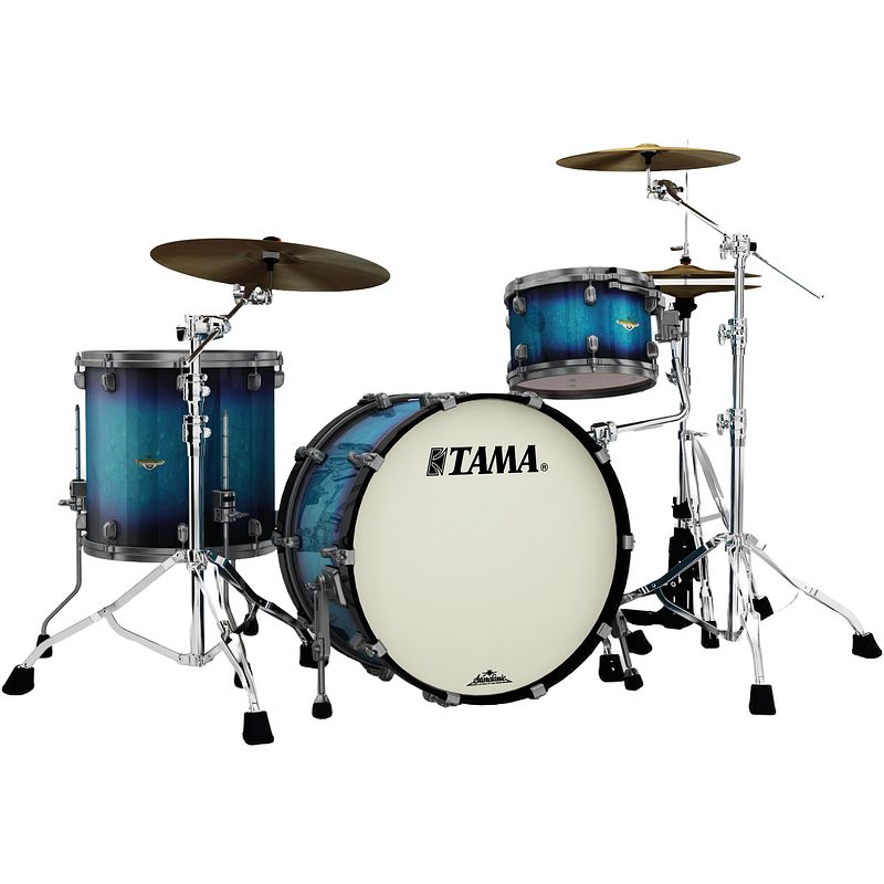 Foto van Tama ma32czus-meb starclassic maple molten electric blue burst 3d. shellset smoked black nickel