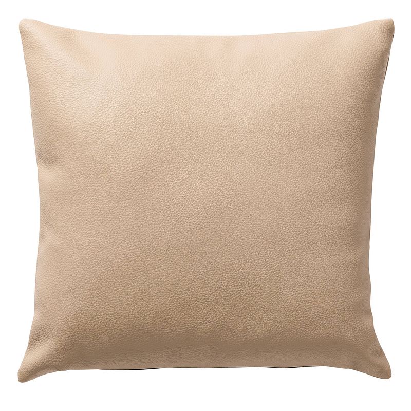 Foto van Dutch decor - jared - kussenhoes 45x45 cm - leerlook - effen kleur - irish cream - beige