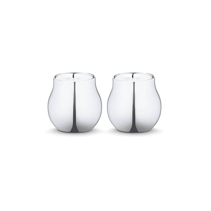 Foto van Georg jensen cafu waxinelichthouder glanzend set - 2 stuks