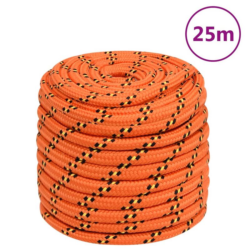 Foto van Vidaxl boottouw 18 mm 25 m polypropyleen oranje