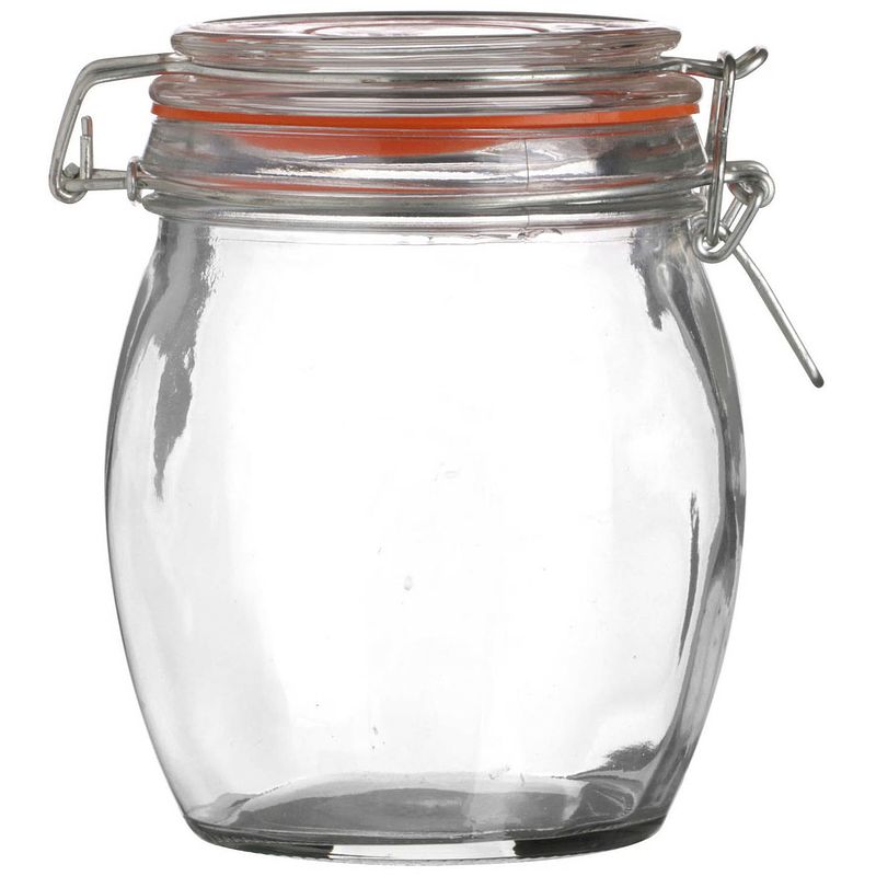 Foto van Urban living voorraadpot/bewaarpot - 750 ml - glas - met beugelsluiting - d11 x h14 cm - voorraadpot