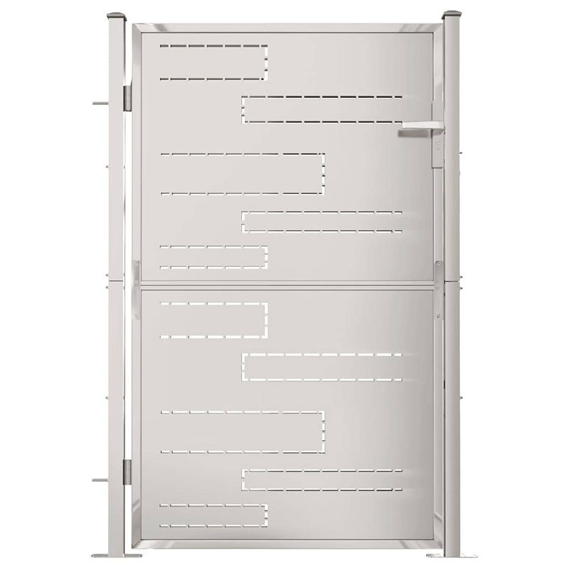 Foto van The living store robuust roestvrij stalen tuinpoort - 100 x 150 cm - incl - slot en montageaccessoires