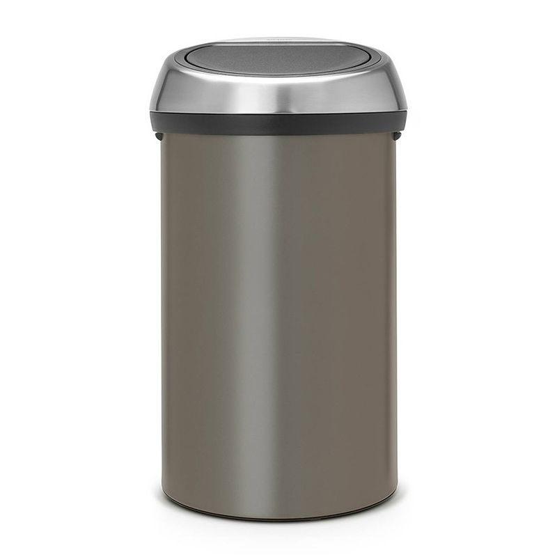 Foto van Brabantia touch bin afvalemmer 60 liter - platinum / matt steel fingerprint proof