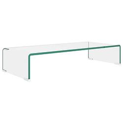 Foto van Vidaxl tv-meubel/monitorverhoger transparant 70x30x13 cm glas