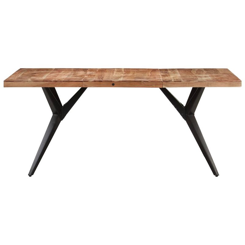 Foto van The living store houten eettafel - acaciahout - 160 x 80 x 76 cm - stalen poten