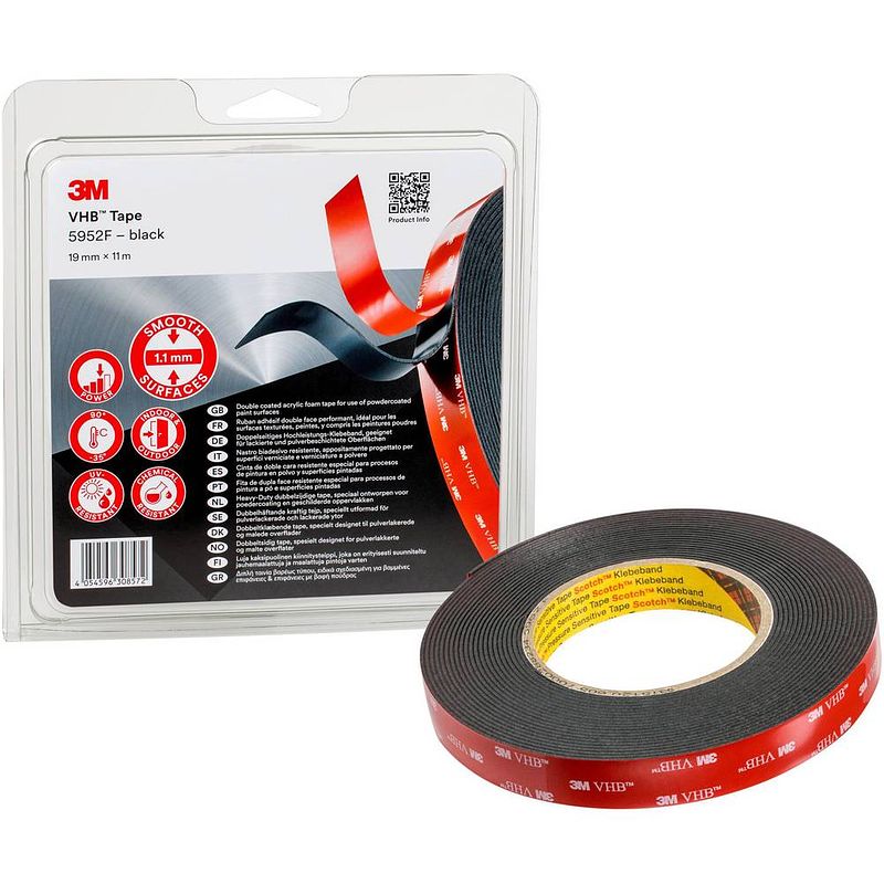 Foto van 3m 5952f/ips plakband zwart (l x b) 11 m x 19 mm 1 stuk(s)