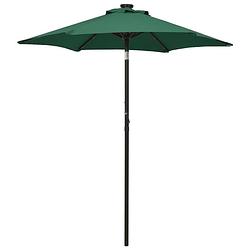 Foto van Vidaxl parasol met led-verlichting 200x211 cm aluminium groen