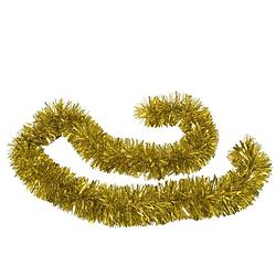 Foto van Kerstboom folie slingers/lametta guirlandes van 180 x 12 cm in de kleur glitter goud - feestslingers