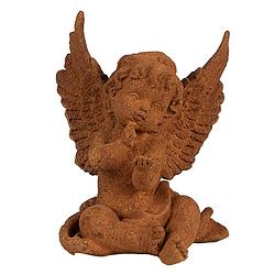 Foto van Clayre & eef decoratie beeld engel 11 cm bruin polyresin religious sculpture bruin religious sculpture