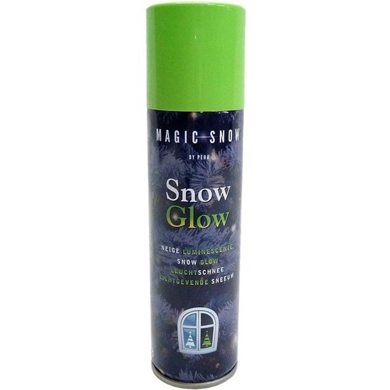 Foto van Glow in the dark sneeuw spray 150 ml - decoratiesneeuw