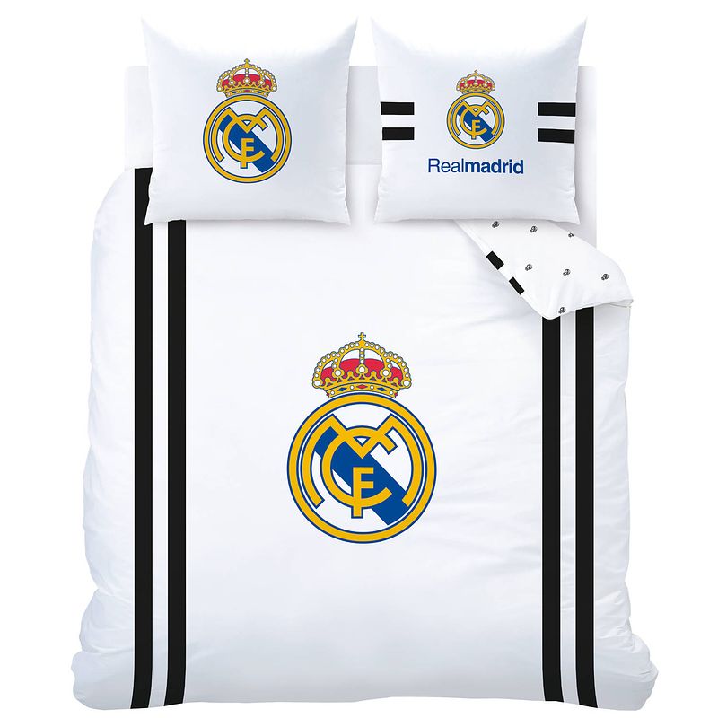 Foto van Real madrid maillot dekbedovertrek - tweepersoons - 240 x 220 cm - wit