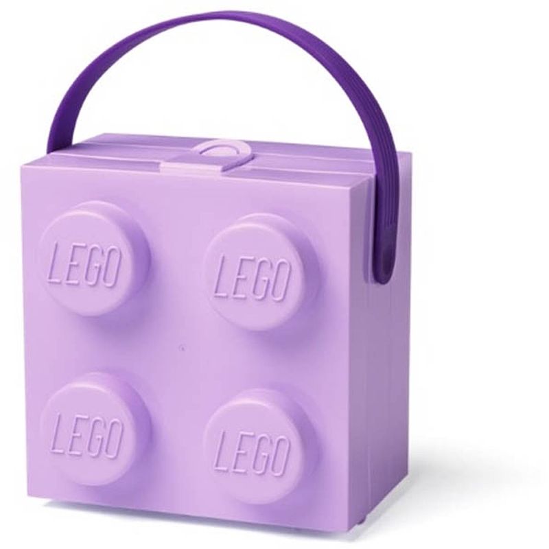 Foto van Lego - set van 2 - lunchbox brick 4 met handvat, lavendel - lego