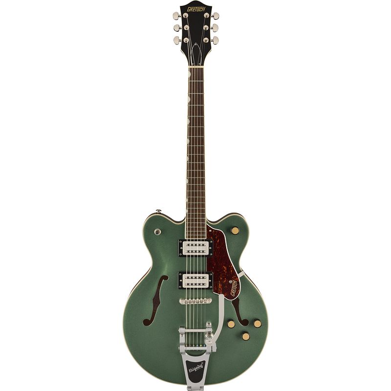 Foto van Gretsch g2622t streamliner center block double-cut steel olive il semi-akoestische gitaar