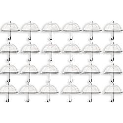 Foto van 24 stuks transparante koepelparaplu 85 cm - doorzichtige paraplu - trouwparaplu - bruidsparaplu - stijlvol - plastic - a