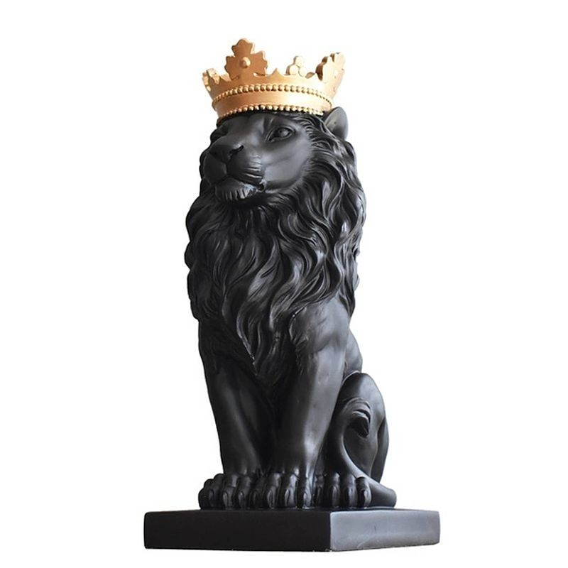 Foto van Casa di elturo decoratief beeld royal lion zwart