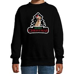 Foto van Dieren kersttrui labrador zwart kinderen - foute honden kerstsweater 9-11 jaar (134/146) - kerst truien kind