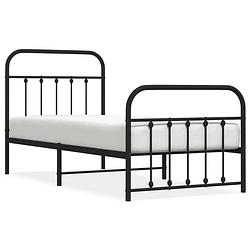 Foto van The living store metalen bedframe - zwart - 196 x 95 x 100 cm - robuuste constructie