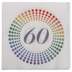Foto van 40x leeftijd 60 jaar themafeest/verjaardag servetten 33 x 33 cm confetti - feestservetten