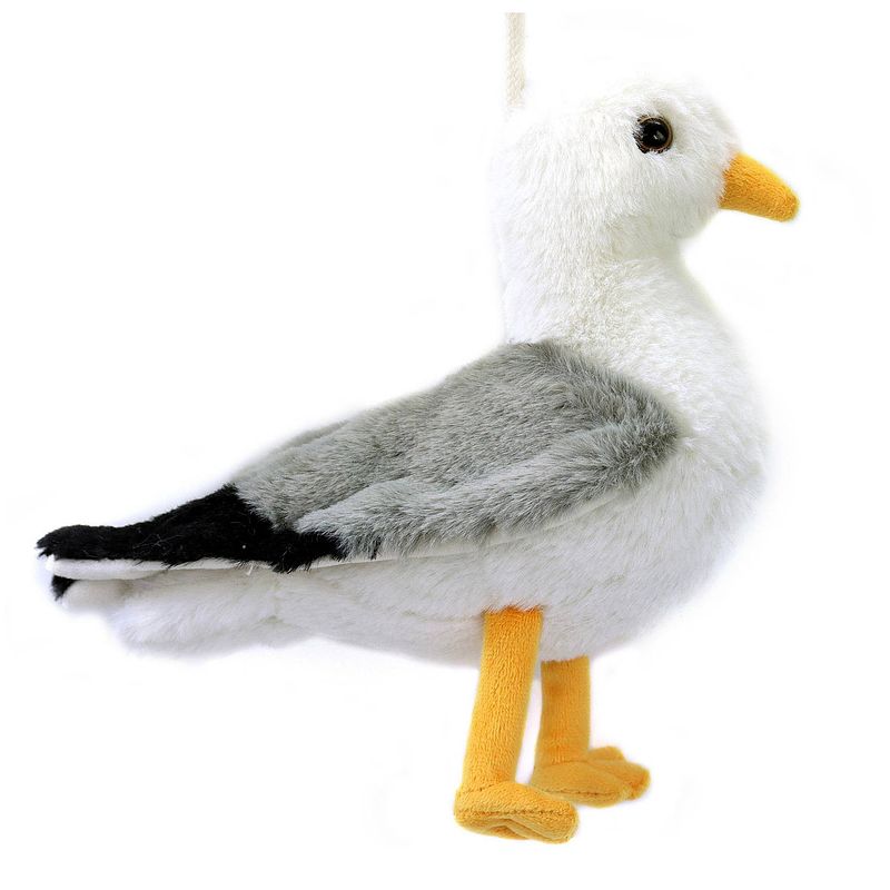 Foto van Creation pluche zeemeeuw knuffeldier - grijs/wit - met geluid - 30 cm - vogel knuffels