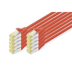 Foto van Digitus dk-1644-a-010-r-10 rj45 netwerkkabel, patchkabel cat 6a s/ftp 1 m rood 1 stuk(s)