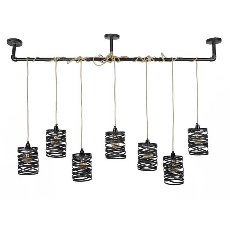 Foto van Hoyz - industriele hanglamp - 7 lampen - twist wikkel - xl