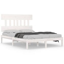 Foto van Vidaxl bedframe massief hout wit 160x200 cm