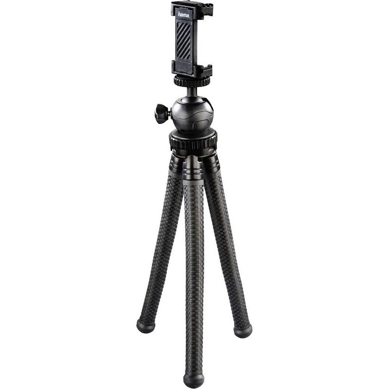 Foto van Hama flexpro tripod 1/4 inch werkhoogte: 16 - 27 cm zwart voor smartphones en gopro, kogelkop